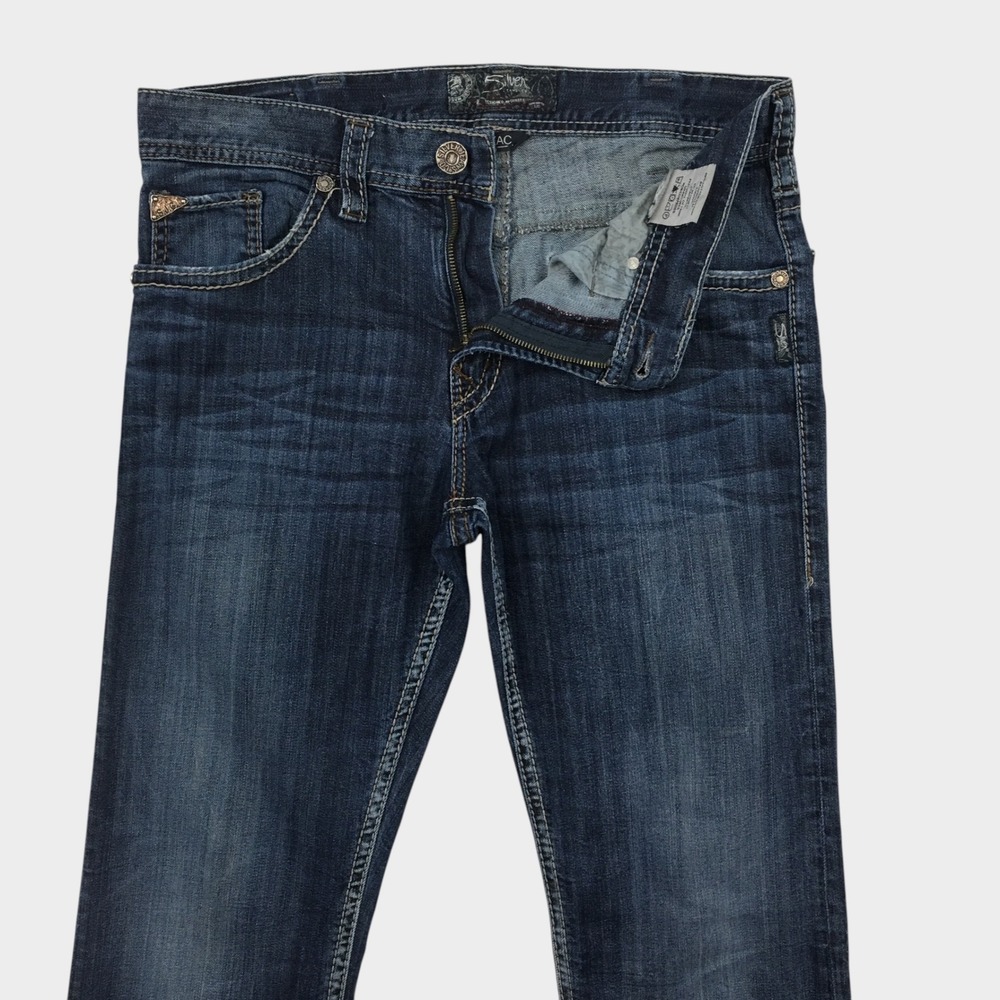 Silver Jeans Co Zac Relaxed Fit Straight Leg Jeans Mens 33x34 Dark Wash Denim